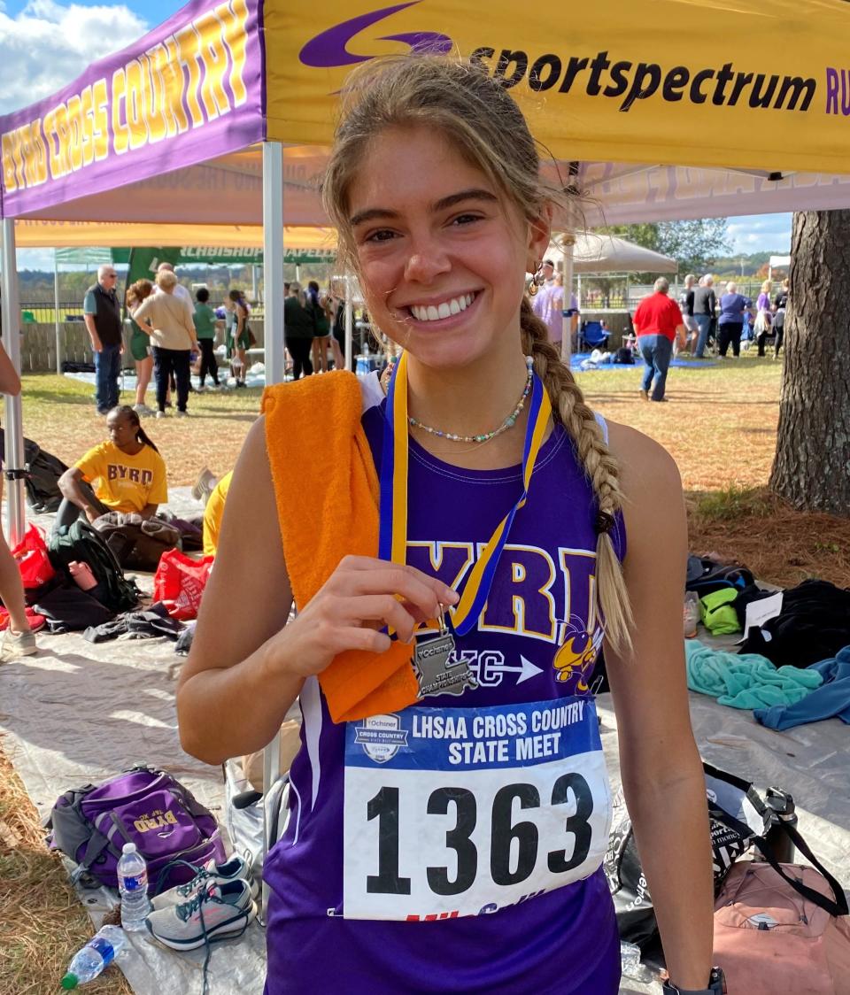 Byrd's Jenna Key captured second place Tuesday in Natchitoches at the 2021 LHSAA Class 5A state cross country meet.