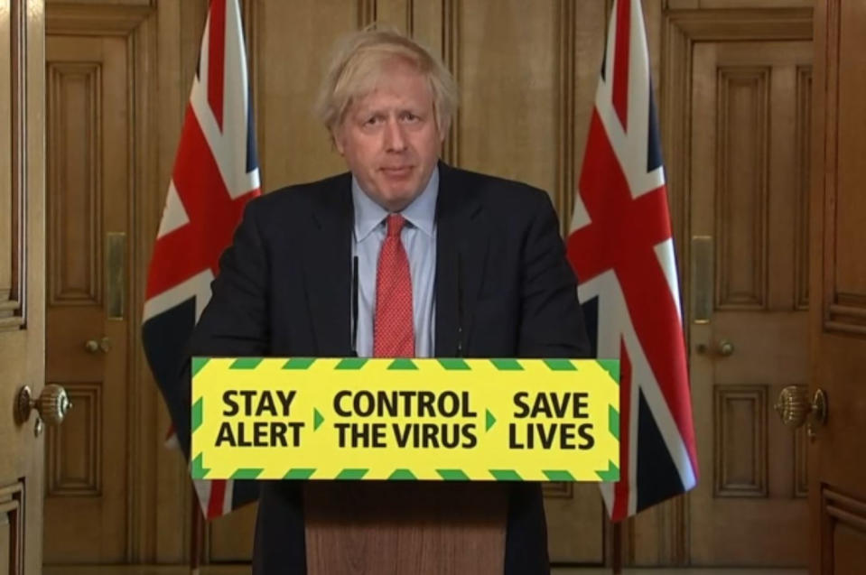 Prime Minister Boris Johnson during a media briefing in Downing Street, London, on coronavirus (COVID-19).