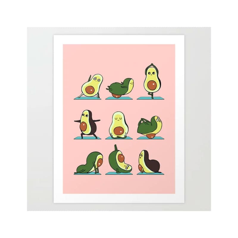 Avocado Yoga in Pink Art Print