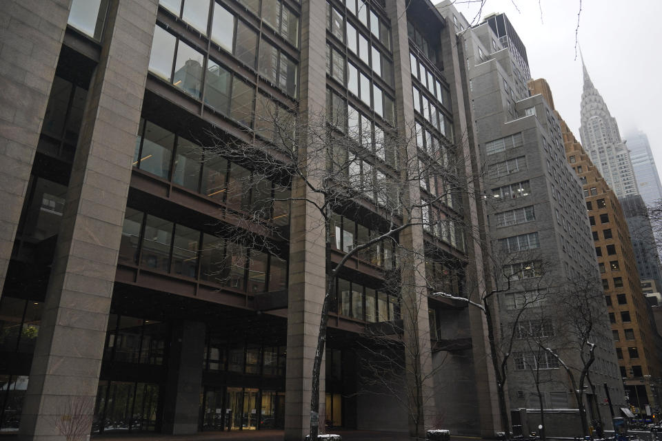 The Ford Foundation Building is seen in New York, Friday, Feb. 19, 2021. The foundation is one of nine grant makers that have issued a total of $3 billion in debt since June to cover increases in their grant making. (AP Photo/Seth Wenig)