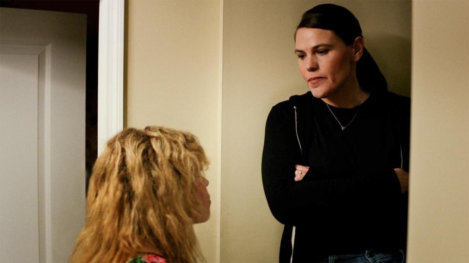 POKER FACE -- “The Hook" Episode 110 -- Pictured: (l-r) Natasha Lyonne as Charlie Cale, Clea DuVall as Emily Cale