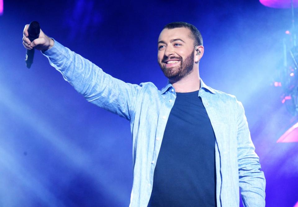 <div class="inline-image__caption"><p>Sam Smith onstage with Disclosure at the 2016 Coachella Valley Music & Arts Festival at the Empire Polo Club, Indio, California, April 16, 2016.</p></div> <div class="inline-image__credit">Kevin Mazur/Getty Images for Coachella</div>