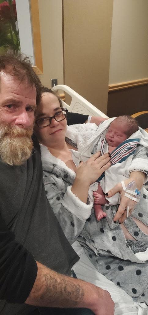 April Oliver and Randall Richardson of Castleberry, Alabama, welcomed their new baby boy at 1:37 a.m. Monday at Bronson Birthplace in Battle Creek, making him the first baby born in Calhoun County in 2024.