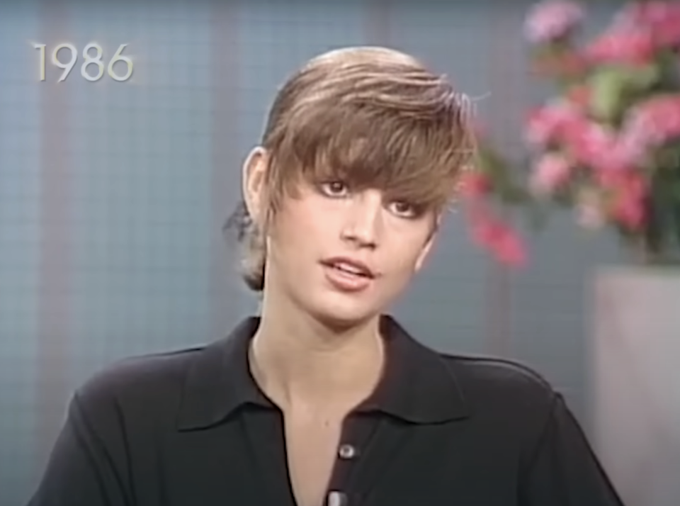 closeup of young Cindy Crawford