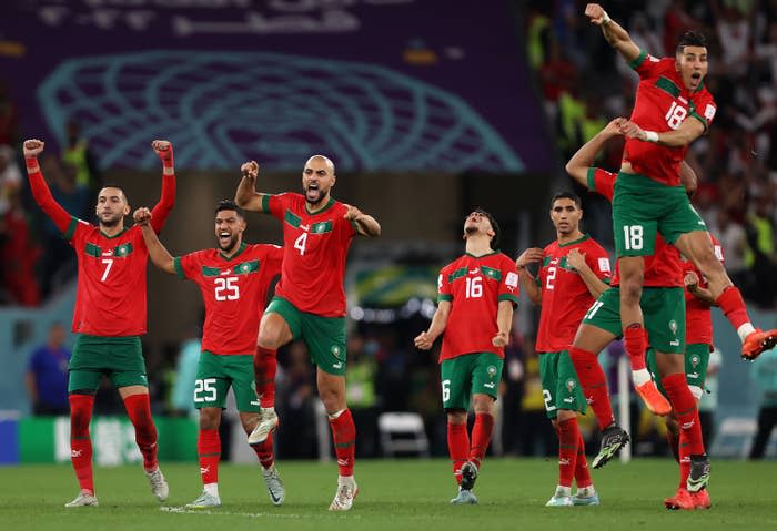 The Moroccan team celebrates