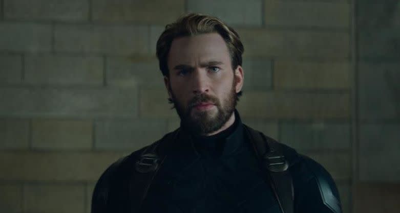 Chris Evans as Steve Rogers in "Avengers: Infinity War."