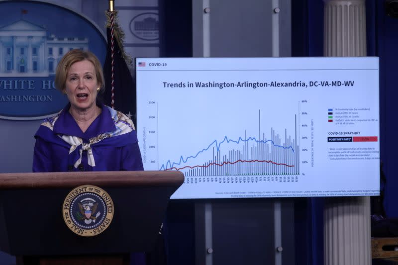 FILE PHOTO: Dr. Birx addresses coronavirus response news conference at the White House in Washington