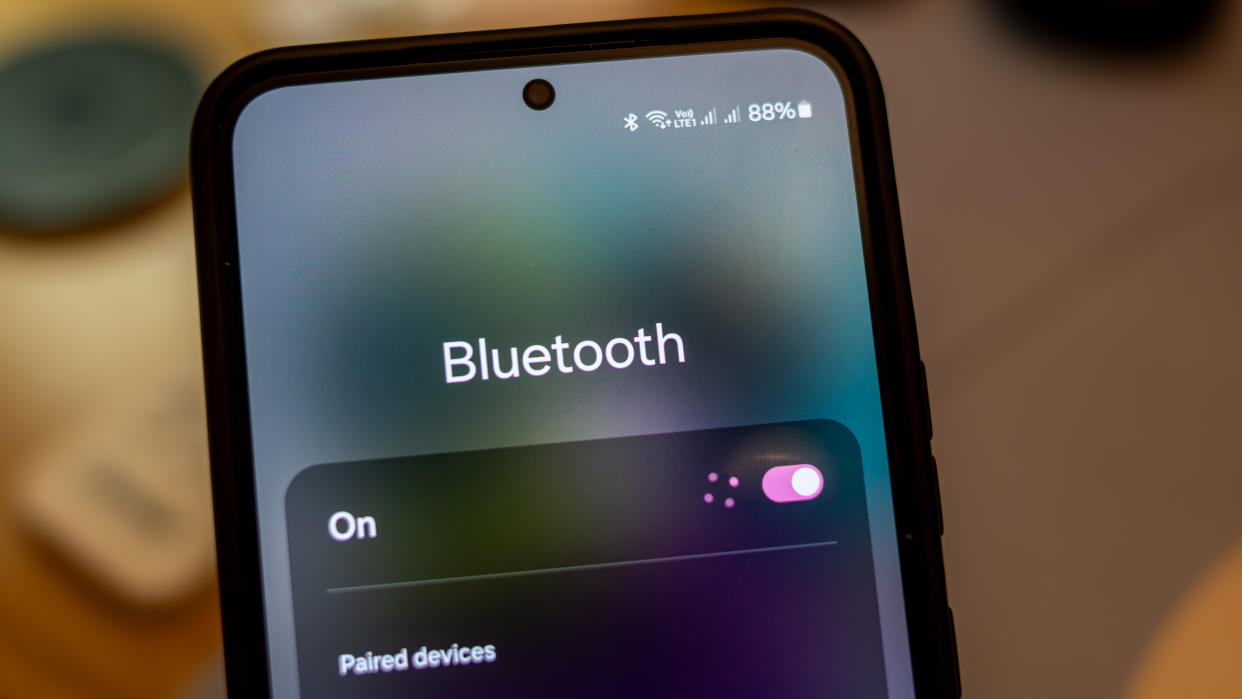  Bluetooth popup on a phone screen. 