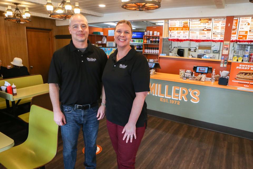 Roger and Gwen Graham are third-generation owners of Miller's Famous Sandwiches. Here they are in the East Providence restaurant, which opened in 1972. The couple opened a second location in Attleboro, Mass., in 2010.