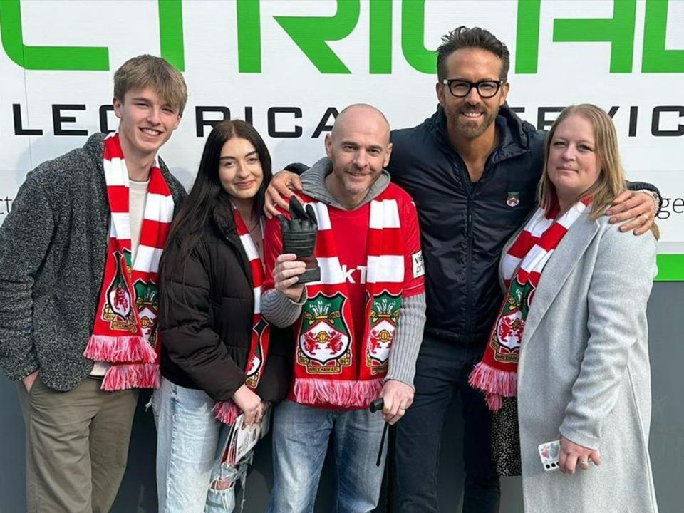 Jay Fear and his family met Ryan Reynolds at the Racecourse Ground on Saturday (Ryan Reynolds’ Instagram (https://www.instagram.com/vancityreynolds/))