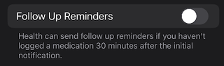Don’t forget to toggle this on in iOS if you want Apple to chase you down to take your meds. - Screenshot: Florence Ion / Gizmodo