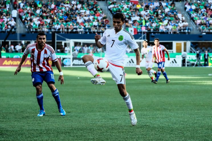 Orbelín Pineda is one of the up-and-coming stars for a young Mexico side. (Getty)