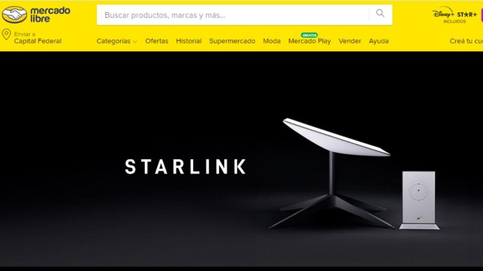 Desde Mercado Libre también se podrá acceder al kit de Starlink