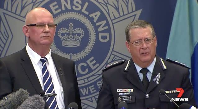 Police Minister Bill Byrne and Police Commissioner Ian Stewart. Source: 7News