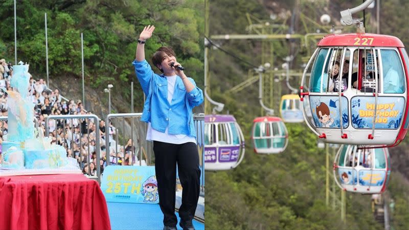 姜濤的粉絲姜糖們也在海洋公園舉辦一系列生日應援。（圖／姜濤香港後援會ig）