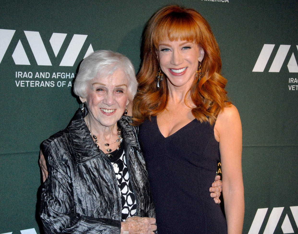 Kathy Griffin and mom Maggie attend an event in May, in Beverly Hills, Calif. (Photo: Barry King/WireImage)