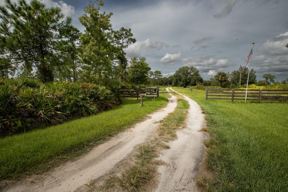 A proposed entrance to the Creek Ranch housing development off Lake Hatchineha Road near Haines City and Poinciana. A group of residents have filed a petition in the 10th Circuit Court to overturn the County Commission's approval of the development.