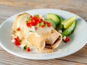 <p>This lightened take on chimichangas only <i>tastes </i>indulgent. Perfect for lunch or dinner, the golden, toasted tortilla gives way to a creamy, rich, and chewy interior. For an even crispier exterior, feel free to rotate the burrito more than once. We used Ole Extreme High Fiber, Low Carb wheat wraps—you can find similar wraps at the grocery store. These can easily be prepared in bulk ahead of time. All you have to do when you want to eat them is brush them with butter, air-fry, and serve. </p> <p><a href="https://www.myrecipes.com/recipe/air-fried-chile-chicken-chimichanga" rel="nofollow noopener" target="_blank" data-ylk="slk:Air-Fried Chile Chicken Chimichanga Recipe;elm:context_link;itc:0;sec:content-canvas" class="link "> Air-Fried Chile Chicken Chimichanga Recipe</a></p>