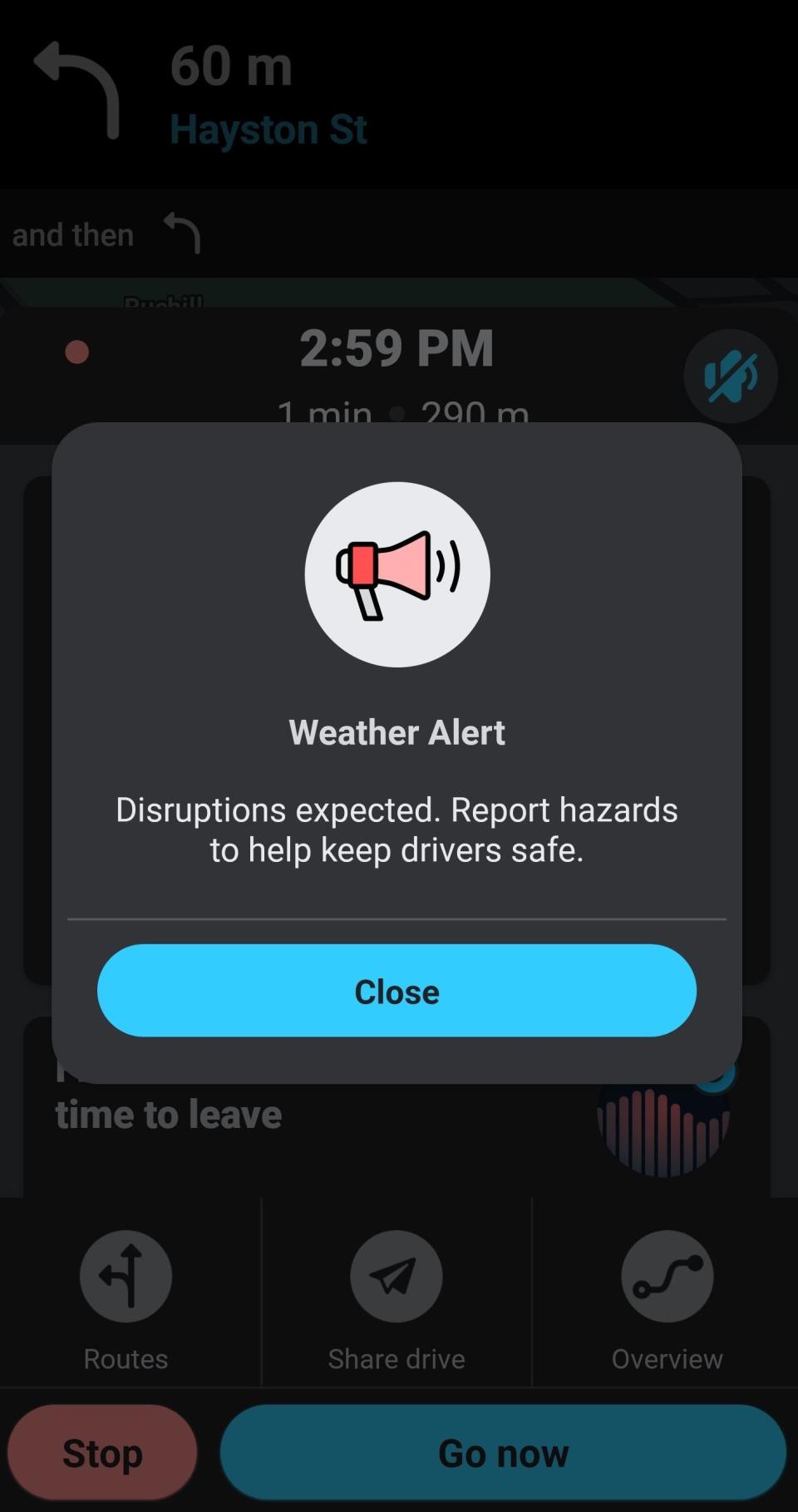 Waze will alert drivers of road disruption (Waze)