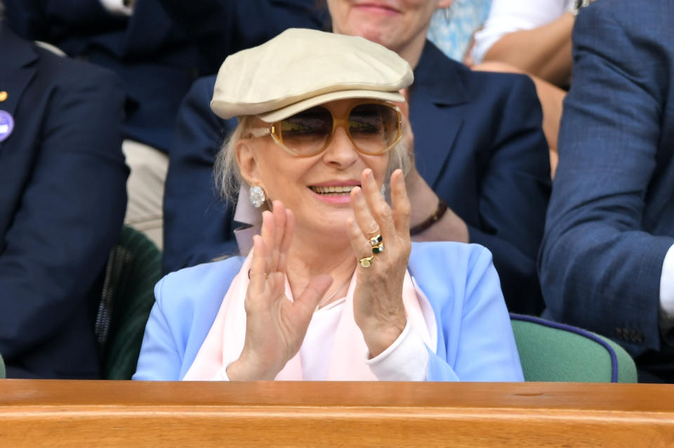 LONDON, ENGLAND - JULY 12: Princess Michael of Kent attends day eleven of the Wimbledon Tennis Championships at All England Lawn Tennis and Croquet Club on July 12, 2019 in London, England. (Photo by Karwai Tang/Getty Images)