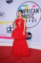 <p>American singer Julia Michaels wore an interesting ruffled red dress. She definitely made a statement.</p>