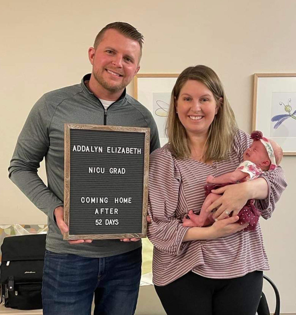 Addalyn, baby B, was last born and the last to come home. The Briggs always dreamed of having one boy and one girl and felt incredibly grateful to have three boys and one girl now. (Courtesy Briggs family)