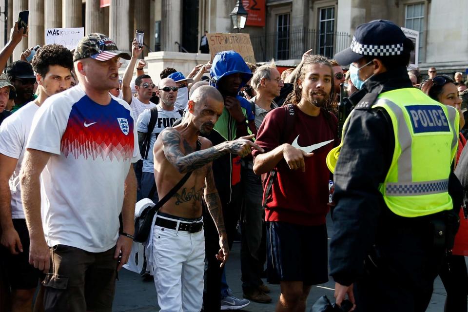 Protesters squared up to police (REUTERS)