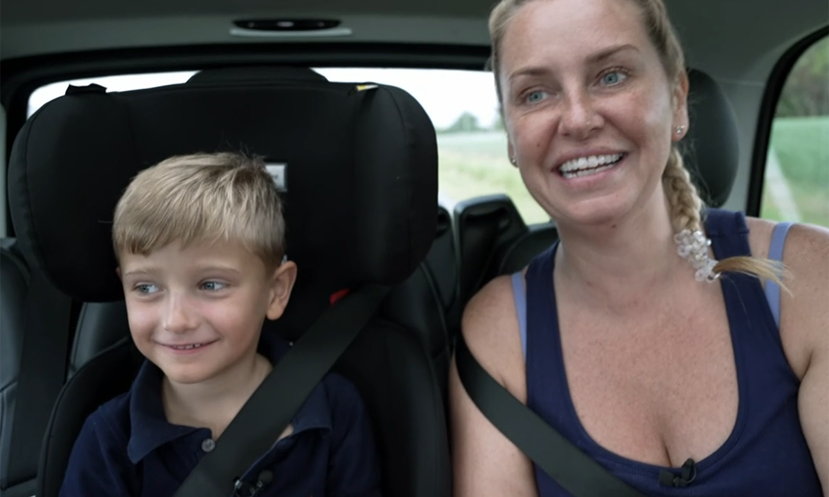 Josie Gibson and her son Reggie on I'm A Celebrity's Coming Out. (ITV screengrab)