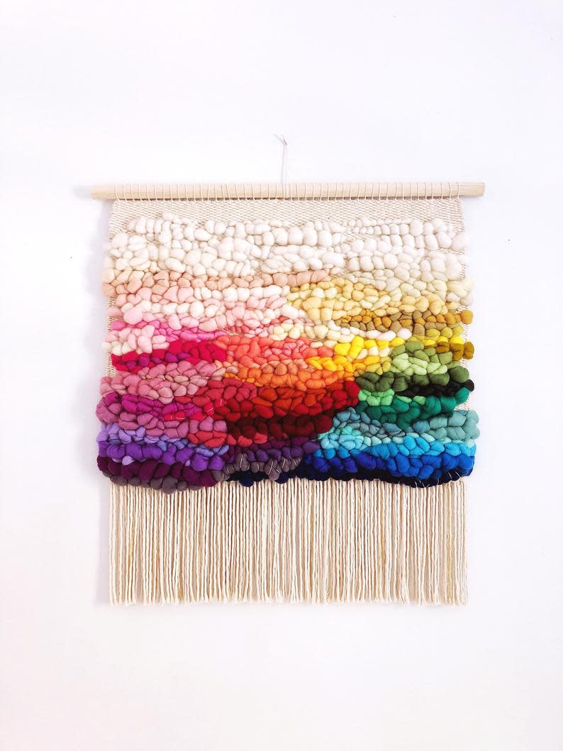 RAINBOW large woven wall hanging