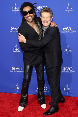 <p>Monica Schipper/WireImage</p> Lenny Kravitz and Willem Dafoe