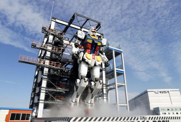 Robot Gundam de tamaño real en Japón (Imagen: Kyodo News)