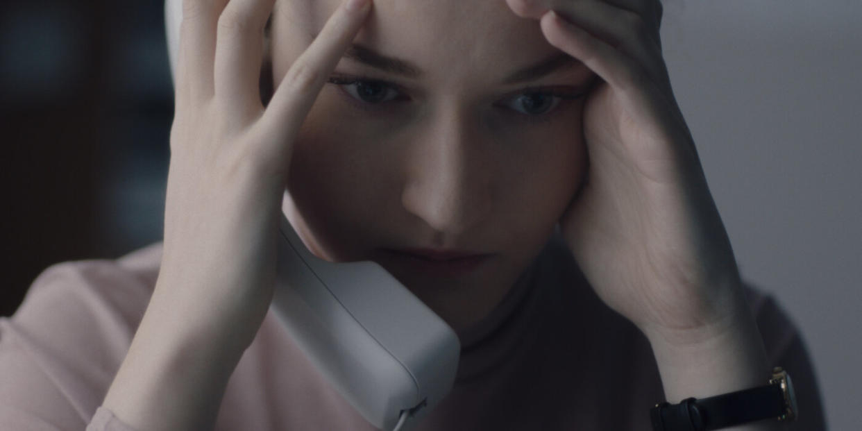 Julia Garner in a still from The Assistant. (Vertigo)