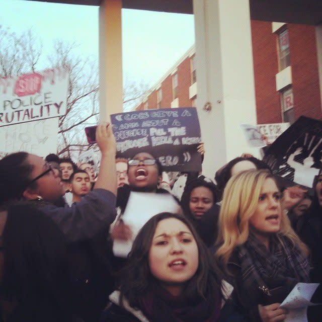 Students at Rutgers University protest on November 25th, 2014