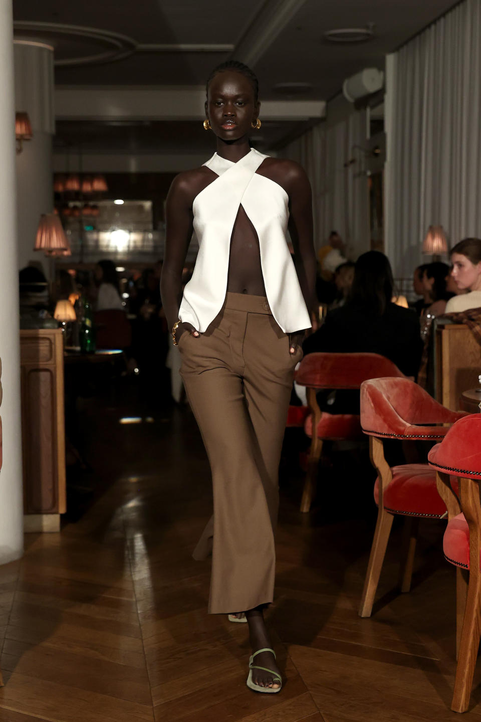 Australia fashion week included this look from Anna Quan, that would make it difficult to wear a bra underneath. (Getty Images)