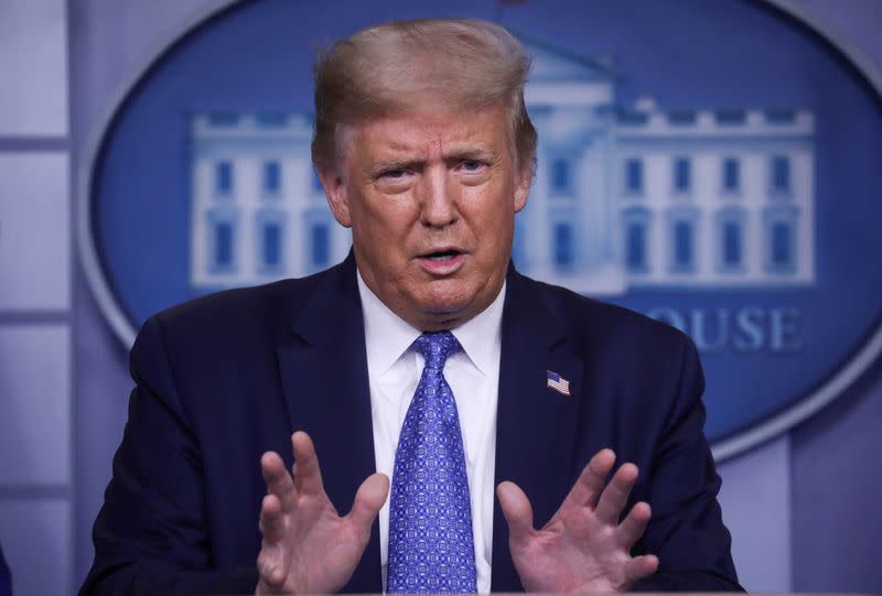 U.S. President Trump hosts coronavirus response task force briefing at the White House in Washington