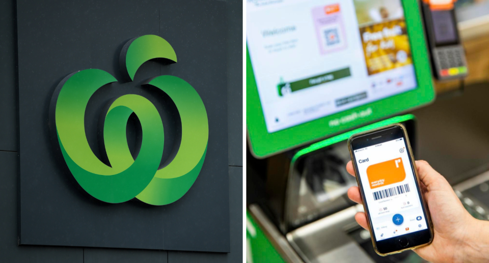 Woolworths logo and Everyday Rewards customer.