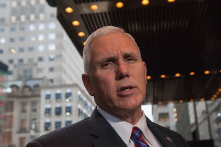 U.S. Vice President-elect Mike Pence arrives at Trump Tower in New York City, U.S., January 3, 2017. REUTERS/Stephanie Keith