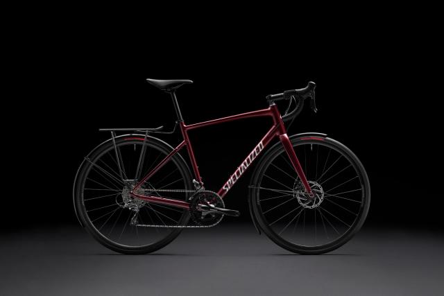 Specialized allez 2023 red with rack and mudguards