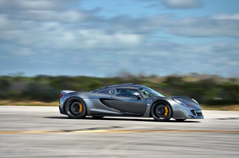 The Hennessey Venom GT seen in February 2014 at the Kennedy Space Center. 