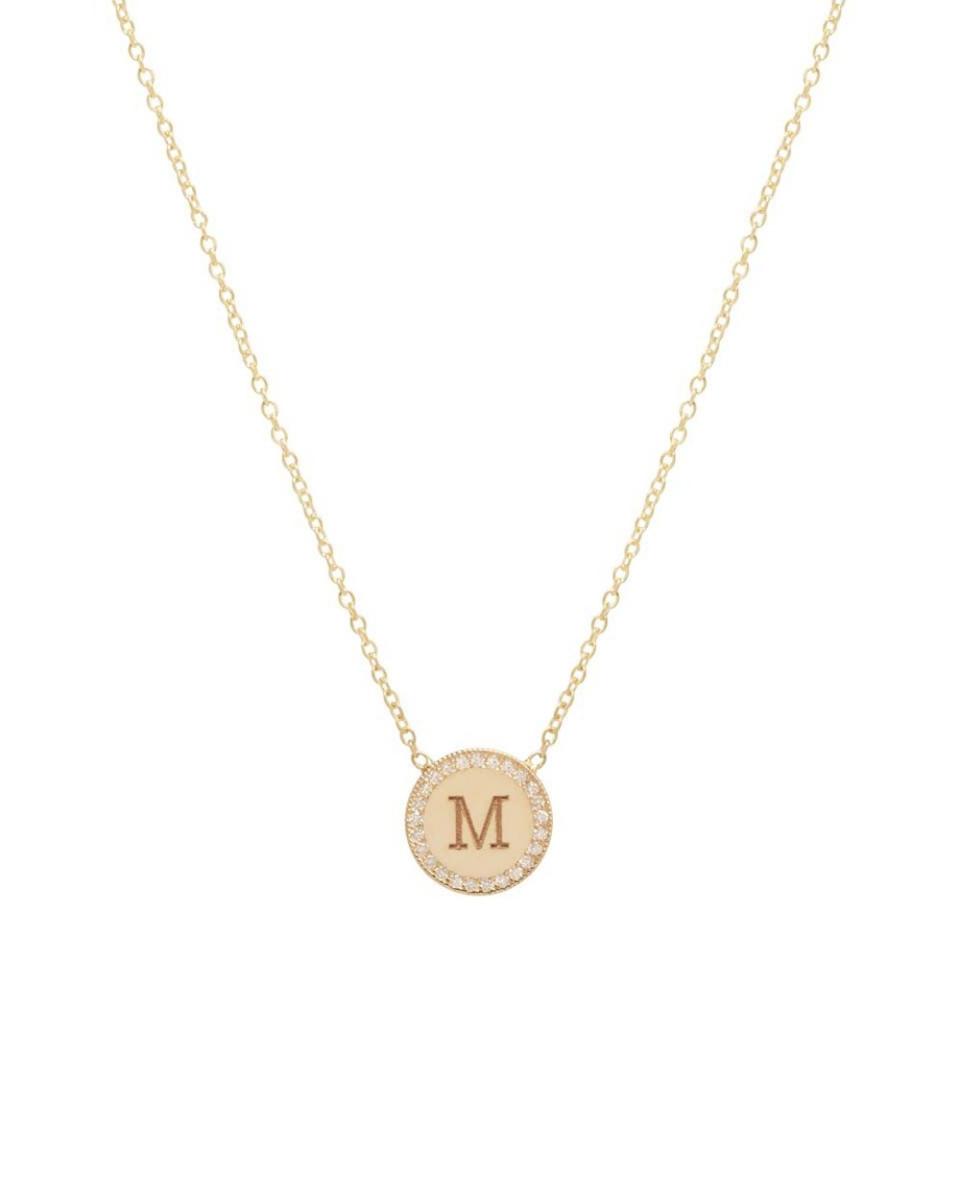 Zoë Chicco 14K Small Engraved Disc Necklace