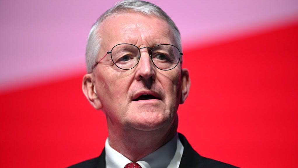 A close-up shot of Hilary Benn