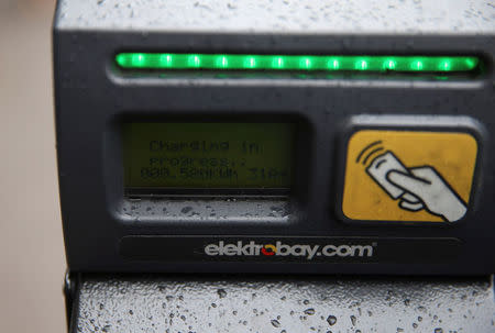 FILE PHOTO: An electric car charging point is seen in London, Britain April 7, 2016. REUTERS/Neil Hall/File Photo