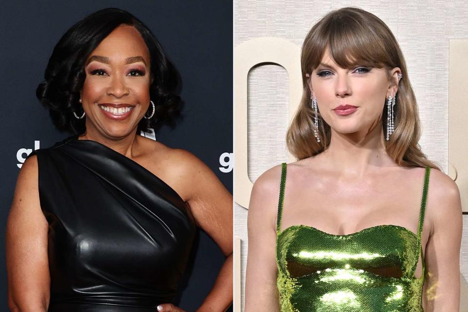 <p>Getyy</p> From left: Shonda Rhimes and Taylor Swift