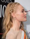 <p>Popping up with a half up half down halo braid style this time, Kate Bosworth's plait is pancaked to perfection.</p>