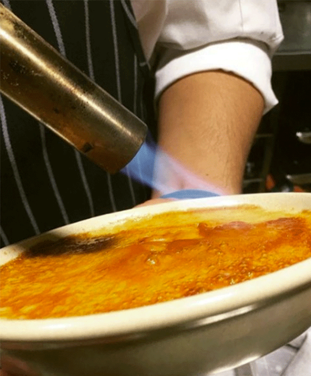 Blowtorching brûlé at Missy French. Photo: Instagram