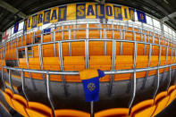 Soccer Football - League One - Shrewsbury Town Safe Standing Press Launch - Montgomery Waters Meadow, Shrewsbury, Britain - May 22, 2018 General view of the safe standing area during the Press Launch Action Images/Jason Cairnduff