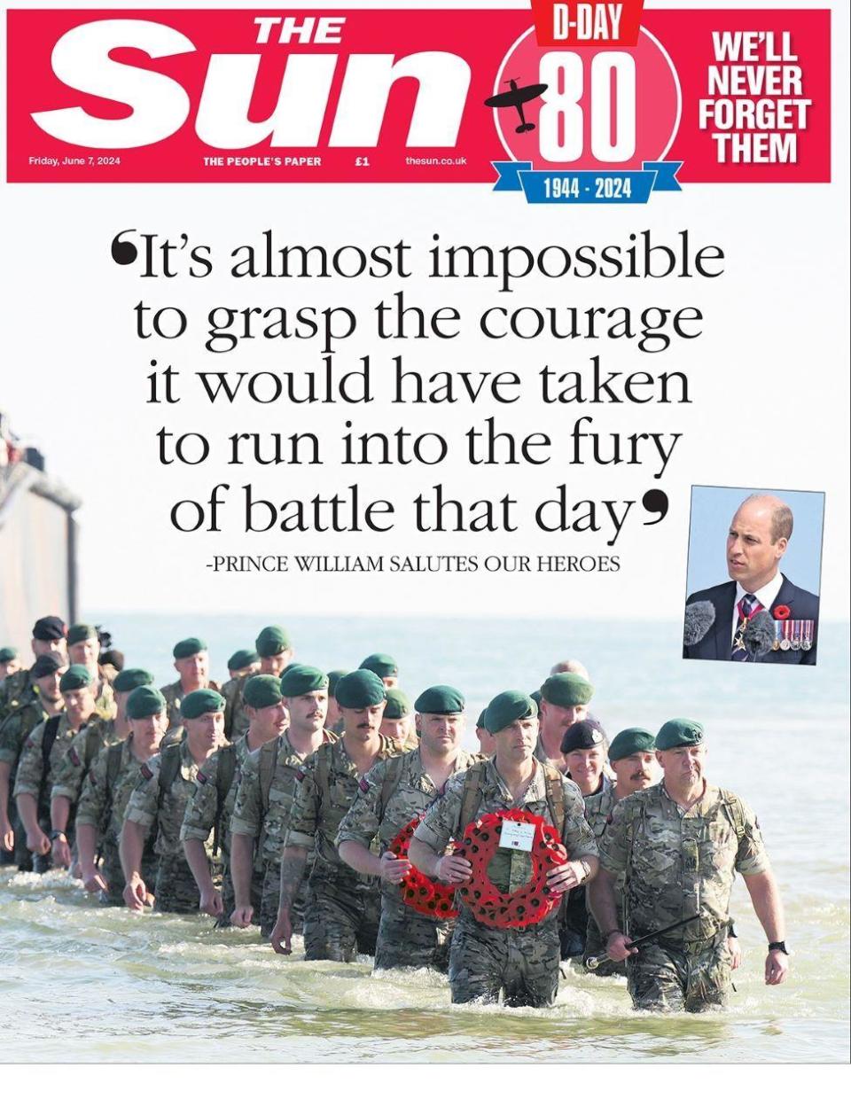 The front page of the Sun