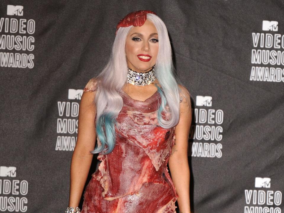 lady gaga meat dress