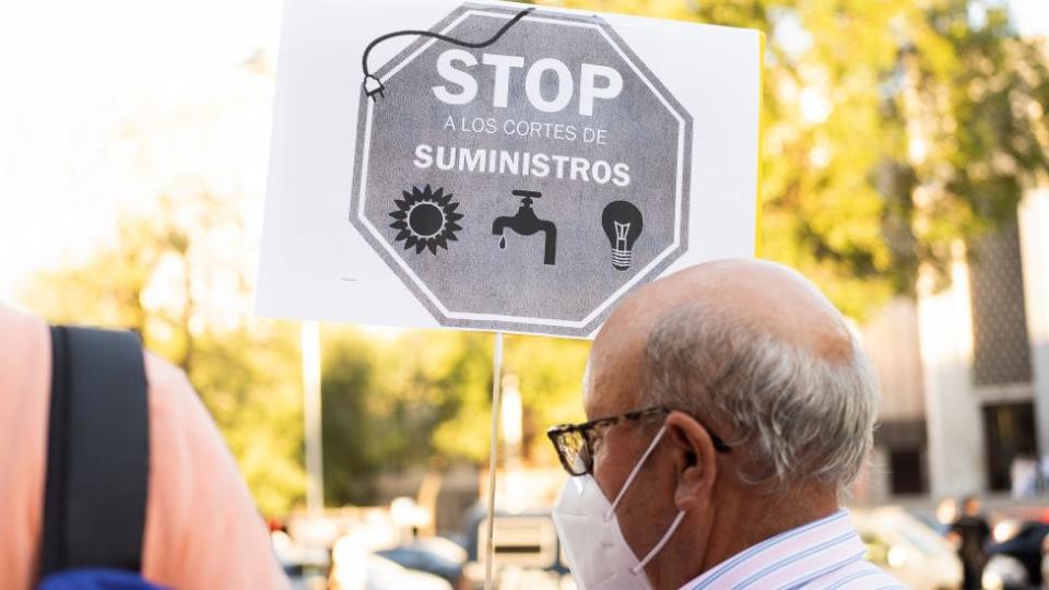 Protestas en Madrid contra la subida de precios de la electricidad.