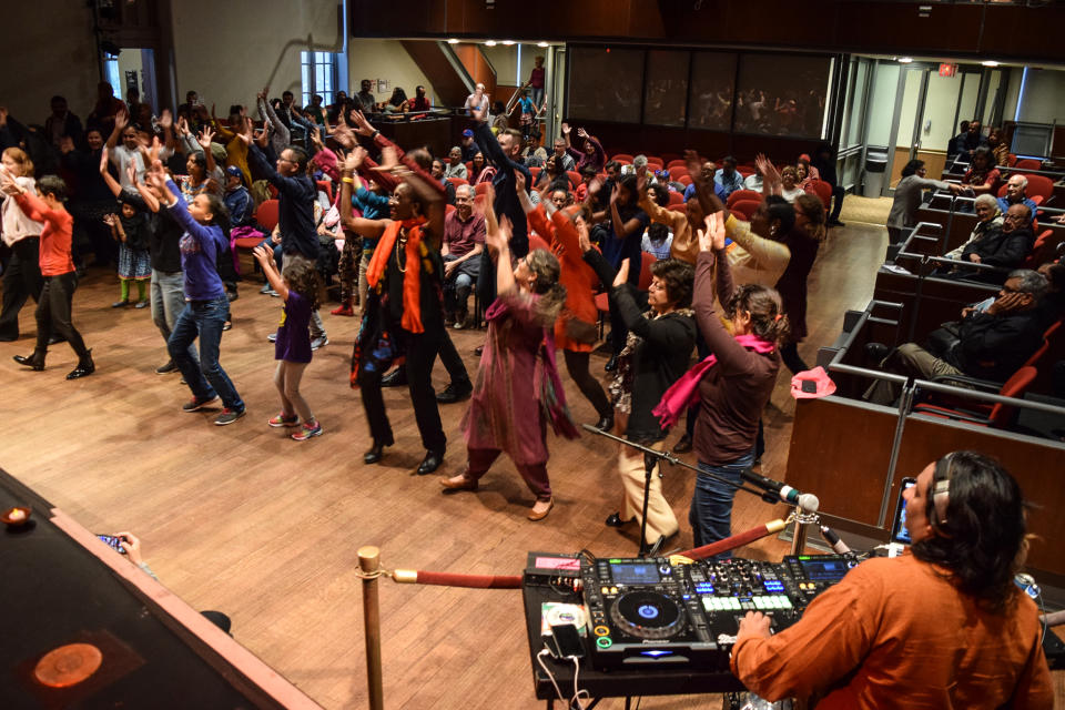 People dance during the 2019 Diwali celebration at the Flushing Town Hall in Queens, N.Y. (Flushing Town Hall)